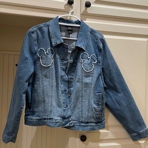 Mickey Mouse Denim Jacket, Women's, XL, Disney, Gently Worn